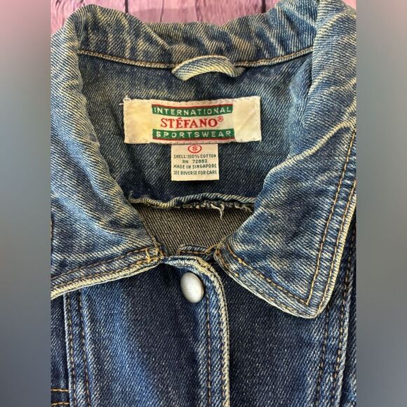 Vintage International Stefano Sportswear Retro 90’s Streetwear Jean Jacket S - Picture 7 of 8